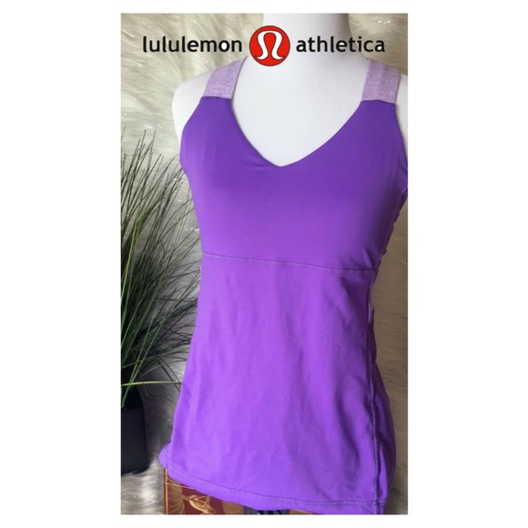 lululemon athletica Other - lululemon athletica top purple cross back size 8